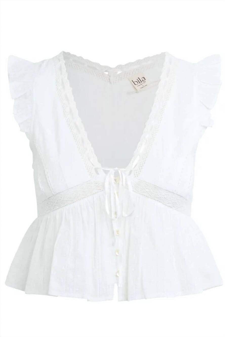 NEW BILA77 women's esparta blouse in white